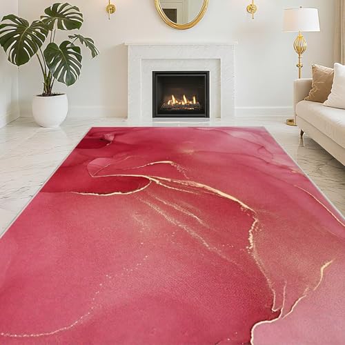 Waschbar In Waschmaschine Teppich Wohnzimmer 70X140cm,Kurzflor,Kuschel Abstrakte Kunst Rotfür Schlafzimmer,Terassenaussen,Flur Waschbar In Waschmaschine Teppich Wohnzimmer 70X140cm,Kurzflor,Kuschel Abstrakte Kunst Rotfür Schlafzimmer,Terassenaussen,Flur von RUGMRZ