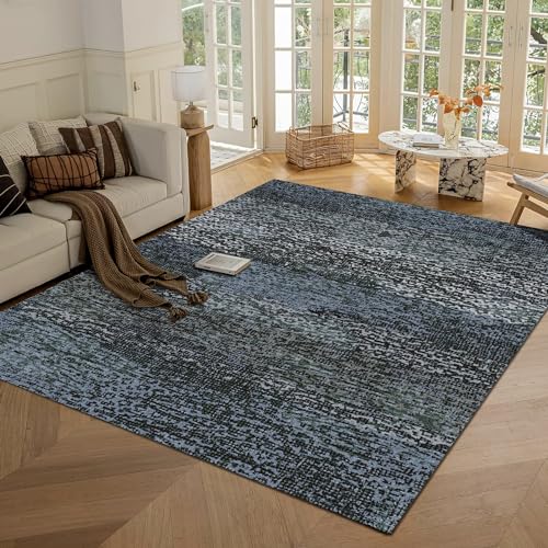 RUGSURE Teppich, hell und schatten, Dunkelgrau + Blau, 1,8 x 2,7 m von RUGSURE