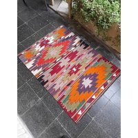 Kelim Teppich Wollteppich 100x120 cm, Teppich Aus Der Türkei von RUGSWORLDD