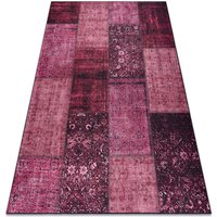 ANTIKA 127 tek Teppich, modernes Patchwork, griechisch waschbar - rosa pink 160x220 cm von RUGSX
