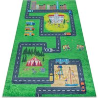 BAMBINO 2660 Waschteppich Stadt, Straßen für Kinder Anti-Rutsch - grün / grau green 160x220 cm BAMBINO 2660 Waschteppich Stadt, Straßen für Kinder Anti-Rutsch - grün / grau green 160x220 cm von RUGSX