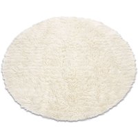 Flokati wolle Kreis white rotondo 110 cm von RUGSX