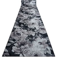 Läufer Antirutsch LOTUS BOUQUET 52901 Blumen grau / beige ZUM WASCHEN 80cm grey 80x210 cm von RUGSX