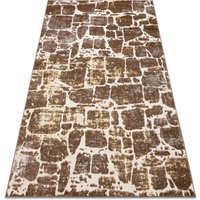 Rugsx - Modern mefe Teppich 6184 Pflasterung Backstein - Strukturell zwei Ebenen aus Vlies dunkelbeige beige 140x190 cm von RUGSX