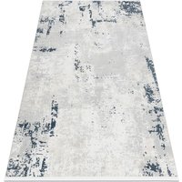 Moderner Teppich duke 51378 creme / blau - Beton, Stein strukturiert, sehr weich, Fransen blue 240x330 cm von RUGSX