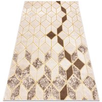 Rugsx - Modern mefe Teppich B400 Würfel, geometrisch 3D - Strukturell zwei Ebenen aus Vlies creme / beige beige 120x170 cm von RUGSX