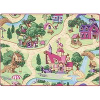 Rebel roads teppich Candy Town 27 rutschfest für Kinder - rosa / grün multicolour 140x200 cm von RUGSX
