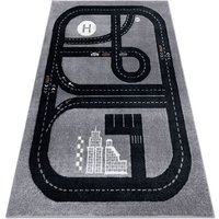 Teppich fun Track für Kinder, Straße, Stadt grau grey 180x270 cm von RUGSX