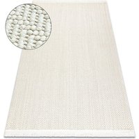 Teppich nano FJ86B Fischgrät, Schlinge, flach gewebt weiß white 180x270 cm von RUGSX