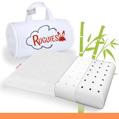 RUGUIES Bamboo-Memory Schaum Kinderkissen .Kinder Kissen. Waschbarer Bezug aus Bio-Baumwolle und Bambus .Oeko-TEX- Von 1 bis 10 Jahre alt XL (58x32x5 oder 7cm)-Inklusive Reisetasche. von RUGUIES