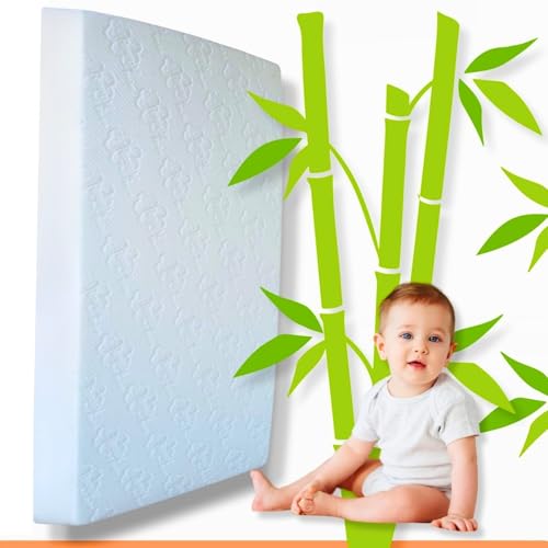 RUGUIES Bamboo- Kinderbett Matratze 120x60x6cm, Anti-Rutsch-Unterlage,Abnehmbarer und waschbarer Bambus-Baumwollbezug, Ultra weich, hypoallergen und atmungsaktiv. Oeko Tex. von RUGUIES