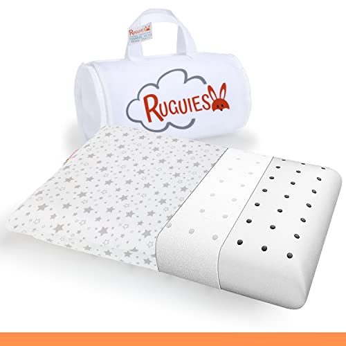 RUGUIES- Memory Schaum Kinderkissen, hypoallergen und atmungsaktiv- Kinderkopfkissen- 100% waschbarer Baumwollbezug-Oeko-TEX- 1 bis 10 Jahre XL (58x32x 5-7cm)- Inklusive Reisetasche. von RUGUIES
