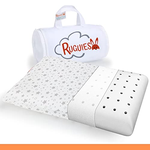 RUGUIES- Memory Schaum Kinderkissen, hypoallergen und atmungsaktiv- Kinderkopfkissen- 100% waschbarer Baumwollbezug-Oeko-TEX- 1 bis 10 Jahre XL (58x32x 5-7cm)- Inklusive Reisetasche. von RUGUIES