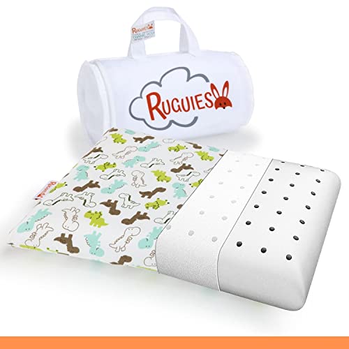 RUGUIES- Memory Schaum Kinderkissen, hypoallergen und atmungsaktiv- Kinderkopfkissen- 100% waschbarer Baumwollbezug-Oeko-TEX- 1 bis 10 Jahre XL (58x32x 5-7cm)- Inklusive Reisetasche. von RUGUIES