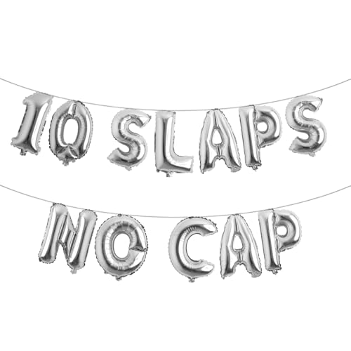 10 mehrfarbige Ballon-Banner ohne Kappe, Partyzubehör zum 10. Geburtstag, Ideen, Geschenke und Dekorationen (10 Klappen ohne Kappe) Silber von RUIANSI