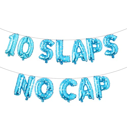 10 mehrfarbige Ballon-Banner ohne Kappe, Partyzubehör zum 10. Geburtstag, Ideen, Geschenke und Dekorationen (10 Klappen ohne Kappe, blauer Stern) von RUIANSI