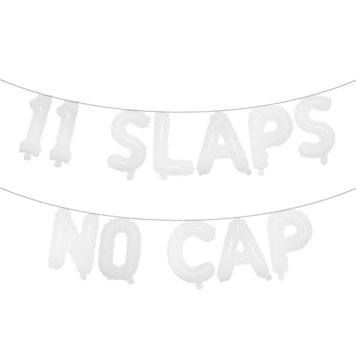 11 mehrfarbige Ballonbanner mit 11 Slaps ohne Kappe, Partyzubehör, Ideen, Geschenke und Dekorationen (11 Klappen ohne Kappe), Weiß von RUIANSI