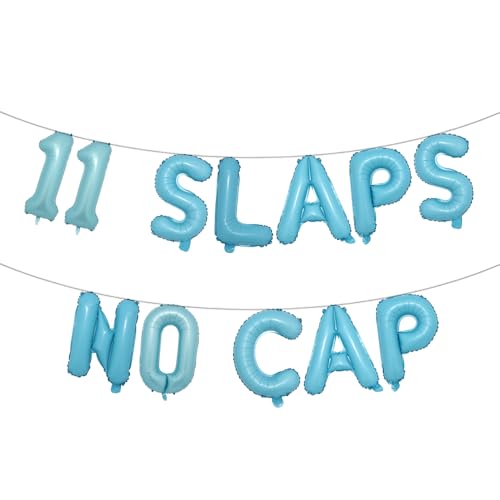 11 mehrfarbige Ballonbanner mit 11 Slaps ohne Kappe, Partyzubehör, Ideen, Geschenke und Dekorationen (11 Klappen ohne Kappe, Hellblau) von RUIANSI