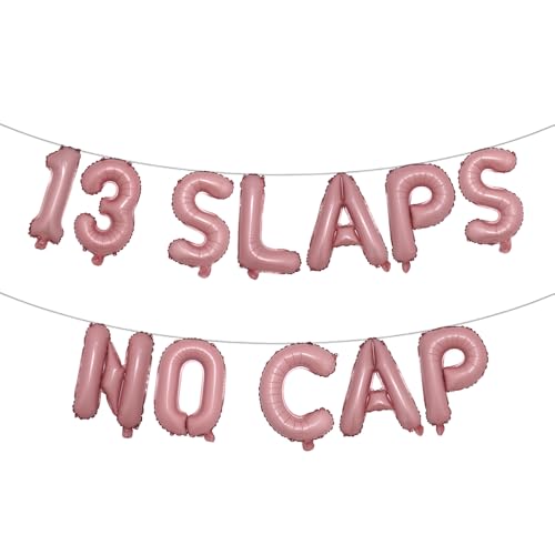 13 mehrfarbige Ballon-Banner ohne Kappe, Partyzubehör, Ideen, Geschenke und Dekorationen (13 Klappen ohne Kappe) Rosa von RUIANSI