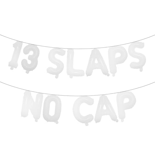 13 mehrfarbige Ballon-Banner ohne Kappe, Partyzubehör zum 13. Geburtstag, Ideen, Geschenke und Dekorationen (13 Klappen ohne Kappe), Weiß von RUIANSI