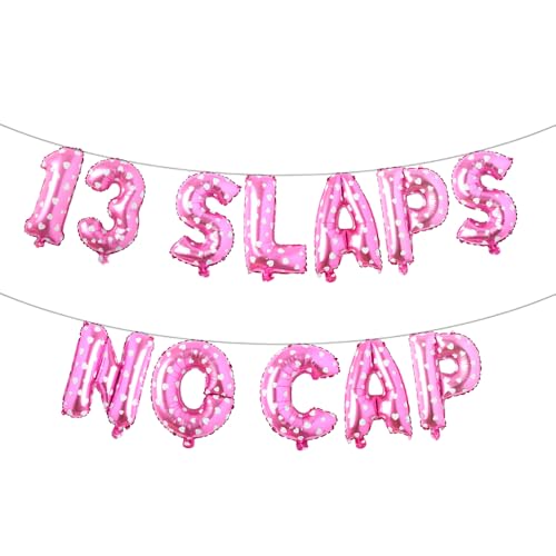 13 mehrfarbige Ballon-Banner ohne Kappe, Partyzubehör zum 13. Geburtstag, Ideen, Geschenke und Dekorationen (13 Klappen ohne Kappe, rosa Herz) von RUIANSI