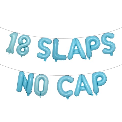 18 mehrfarbige Ballonbanner mit 18 Slaps ohne Kappe, Partyzubehör, Ideen, Geschenke und Dekorationen (18 Klappen ohne Kappe, Hellblau) von RUIANSI