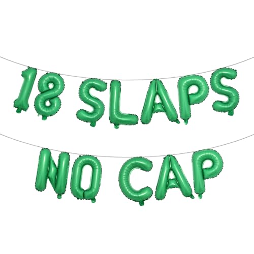 18 mehrfarbige Ballonbanner mit 18 Slaps ohne Kappe, Partyzubehör, Ideen, Geschenke und Dekorationen (18 Klappen ohne Kappe, grün) von RUIANSI