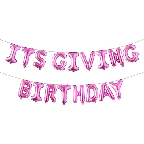 Ballon-Banner mit Aufschrift "It's Giving Birthday", hängende Geburtstagsgirlande, Party-Dekoration, Dekoration, Dekoration für den 16. 21. Geburtstag, Fotografie-Hintergrund (It's Give Birthday Rose Ballon-Banner mit Aufschrift "It's Giving Birthday", hängende Geburtstagsgirlande, Party-Dekoration, Dekoration, Dekoration für den 16. 21. Geburtstag, Fotografie-Hintergrund (It's Give Birthday Rose von RUIANSI
