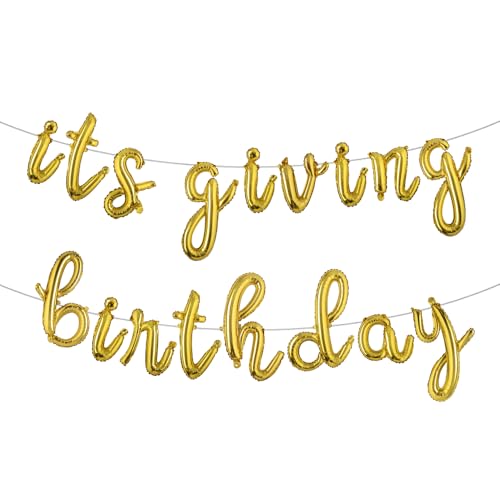 Ballon-Banner mit Aufschrift "It's Giving Birthday", hängende Geburtstagsgirlande, Party-Dekoration, Dekoration, Dekoration für den 16. und 21. Geburtstag, Fotografie-Hintergrund (L ITS GIVING Ballon-Banner mit Aufschrift "It's Giving Birthday", hängende Geburtstagsgirlande, Party-Dekoration, Dekoration, Dekoration für den 16. und 21. Geburtstag, Fotografie-Hintergrund (L ITS GIVING von RUIANSI