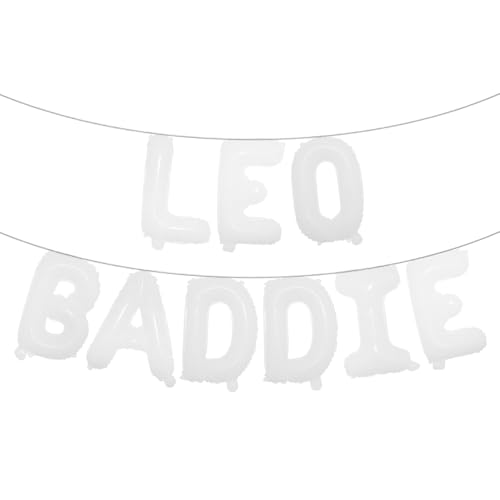 Leo Baddie Ballonbanner, große Löwen-Energie-/Löwe-Saison-Schild, 12 Sternzeichen, Löwe, Geburtstagsparty-Dekorationen für Jungen und Mädchen, mehrfarbig (Leo Baddie weiß) von RUIANSI