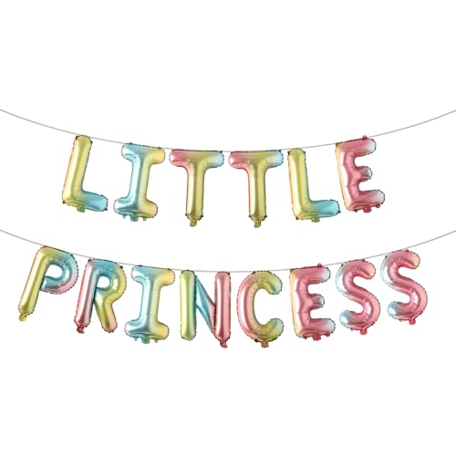 Little Princess Baby Shower Decoration - Welcome Princess Balloon Banner Gender Reveal & Girl's Birthday Party Supplies for Birthday & Kids' Party (Little Princess Rainbow) von RUIANSI