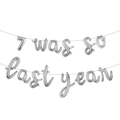 Luftballonbanner zum 8. Geburtstag, mehrfarbig, 7 Was, so letztes Jahr, Party-Dekoration, Zubehör und Gastgeschenke, Dekoration zum 8. Hochzeitstag, silberfarben Luftballonbanner zum 8. Geburtstag, mehrfarbig, 7 Was, so letztes Jahr, Party-Dekoration, Zubehör und Gastgeschenke, Dekoration zum 8. Hochzeitstag, silberfarben von RUIANSI