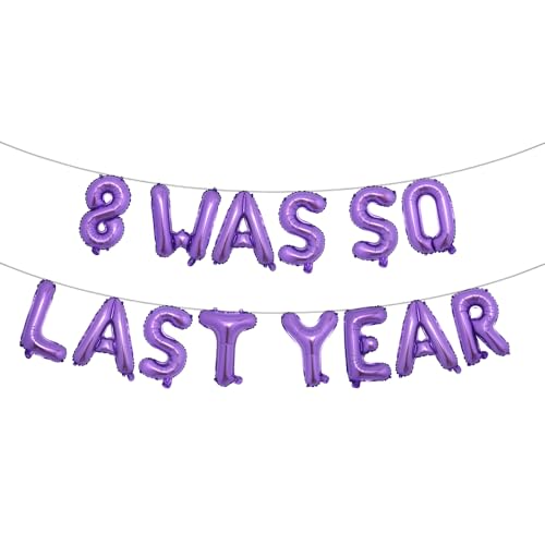 Mehrfarbiges Ballonbanner zum 9. Geburtstag, 8. Geburtstag, Party-Dekoration, Zubehör und Gastgeschenke, Dekoration zum 9. Hochzeitstag, Violett Mehrfarbiges Ballonbanner zum 9. Geburtstag, 8. Geburtstag, Party-Dekoration, Zubehör und Gastgeschenke, Dekoration zum 9. Hochzeitstag, Violett von RUIANSI