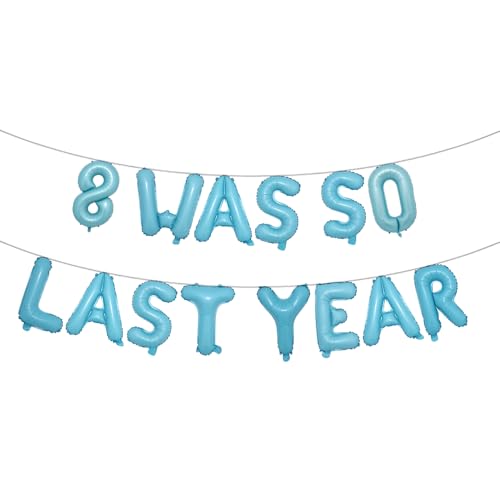 Mehrfarbiges Ballonbanner zum 9. Geburtstag, 8. Geburtstag, Party-Dekoration, Zubehör und Gastgeschenke, Dekoration zum 9. Hochzeitstag, hellblau Mehrfarbiges Ballonbanner zum 9. Geburtstag, 8. Geburtstag, Party-Dekoration, Zubehör und Gastgeschenke, Dekoration zum 9. Hochzeitstag, hellblau von RUIANSI