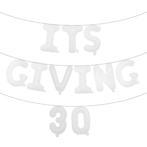 Partydekoration zum 30. Geburtstag, für Sie oder Ihn, Dekorationsset, "It's Giving 30 Ballon-Banner, lustiger 30. Geburtstag, Partyzubehör für Männer und Frauen, 30 Stück in Weiß Partydekoration zum 30. Geburtstag, für Sie oder Ihn, Dekorationsset, "It's Giving 30 Ballon-Banner, lustiger 30. Geburtstag, Partyzubehör für Männer und Frauen, 30 Stück in Weiß von RUIANSI