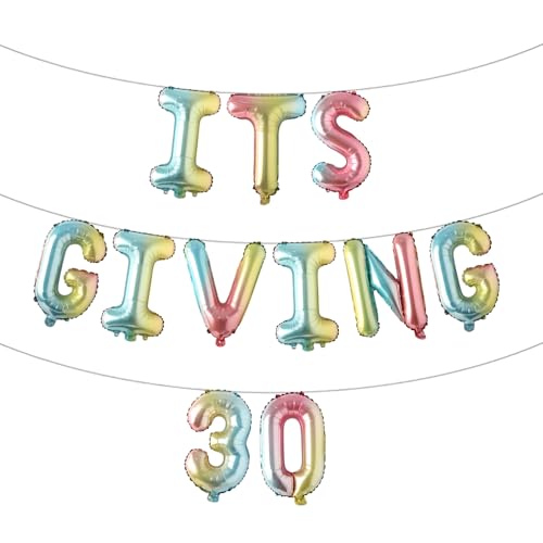 Partydekoration zum 30. Geburtstag für Sie oder Ihn, Dekorationsset, "It's Giving 30 Ballon-Banner zum 30. Geburtstag, lustiges Partyzubehör für Männer und Frauen (It's Give 30 Regenbogen) von RUIANSI