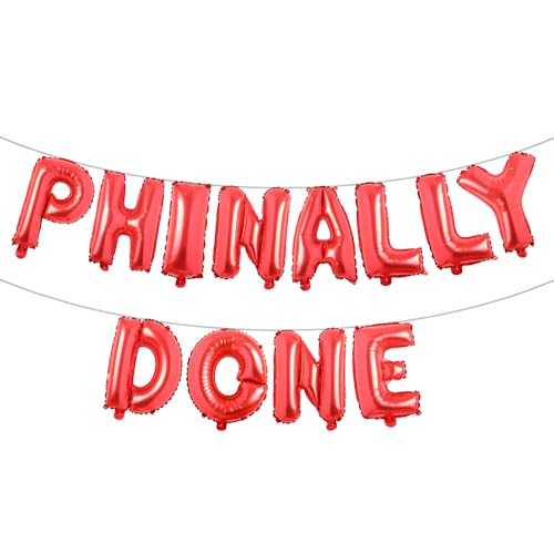 Phinally Done Ballon-Banner, Doktorats-Geschenke, Phinished-Doktor-Abschlussfeier, Party-Dekorationen, Seniorenklasse 2025 Congrats Doctor Partyzubehör (PHINALLY DONE Red) von RUIANSI