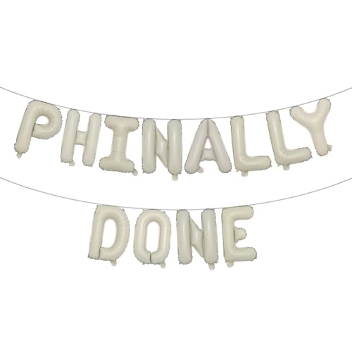 Phinally Done Ballon-Banner, Doktorats-Geschenke, Phinished-Doktor-Abschlussfeier, Party-Dekorationen, Seniorenklasse 2025 Congrats Doctor Partyzubehör (Phinally Done Creme) von RUIANSI