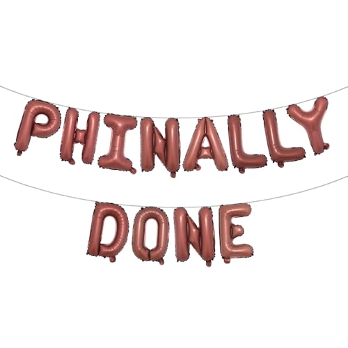 Phinally Done Ballon-Banner, Doktorats-Geschenke, Phinished-Doktor-Doktor-Abschluss-Party-Dekorationen, Seniorenklasse 2025 Congrats Doctor Partyzubehör (PHINALLY DONE Chocolate) von RUIANSI
