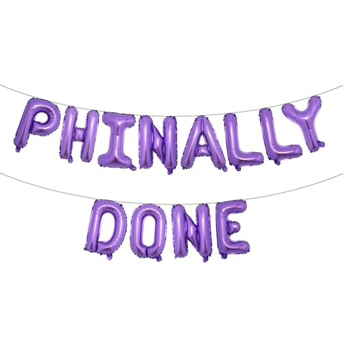 Phinally Done Ballon-Banner, Doktorats-Geschenke, Phinished-Doktor-Doktor-Abschluss-Party-Dekorationen, Seniorenklasse 2025 Congrats Doctor Partyzubehör (PHINALLY DONE Purple) von RUIANSI