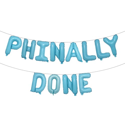 Phinally Done Ballon-Banner, Doktorats-Geschenke, Phinished-Doktor-Doktor-Abschluss-Party-Dekorationen, Seniorenklasse 2025 Congrats Doctor Partyzubehör (Phinally Done Hellblau) von RUIANSI