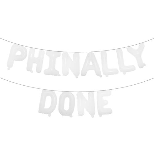 Phinally Done Ballon-Banner, Doktorats-Geschenke, Phinished-Doktor-Doktor-Abschluss-Party-Dekorationen, Seniorenklasse 2025 Congrats Doctor Partyzubehör (Phinally Done Weiß) von RUIANSI