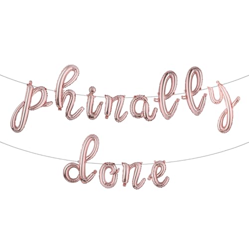 Phinally Done Ballon-Banner, Doktorats-Geschenke, Phinished-Doktor-Doktor-Abschluss-Party-Dekorationen, Seniorenklasse von 2025 Congrats Doctor Partyzubehör (L PHINALLY DONE Roségold) von RUIANSI