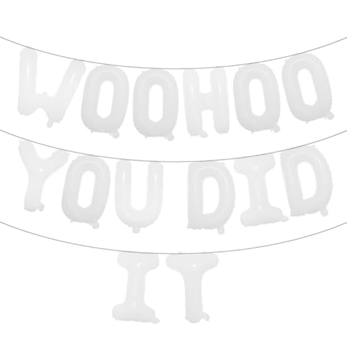 Woohoo You Did It Ballon-Banner, "We are So Proud Of You", Congrats Grad 2025, 2025, Abschlussfeier, Party-Dekorationen (Woohoo You Did It), Weiß von RUIANSI