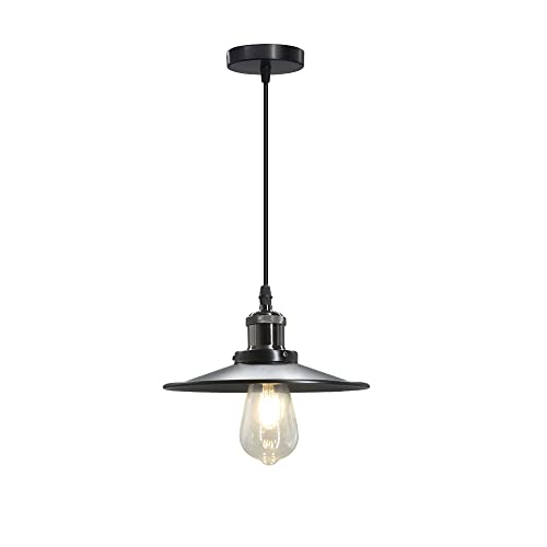 RUIBO Vintage Industrial Pendelleuchte, Restaurant Bar Counter Attic Bookstore Decke Hängelampe, Black Metal Lampenschirm Leuchten AC90-250V von RUIBO