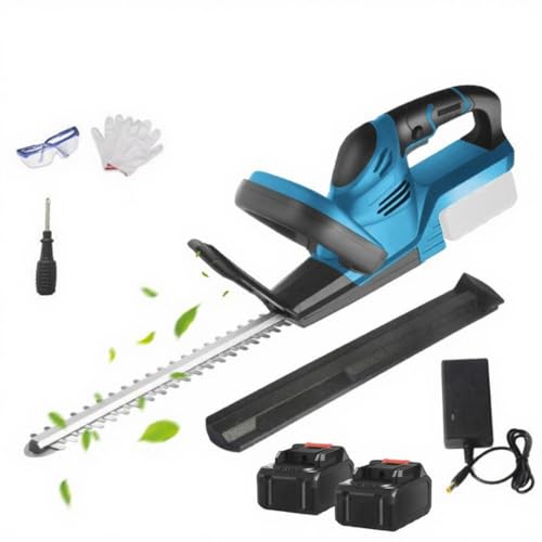 Kabellose Heckenschere, elektrische Heckenschere, 2 Akku, Schnittdurchmesser 3/4 Zoll, Akku-Heckenschere zum Entkräften von Bäumen, Sträuchern (2 Batterien) von RUICUBEI