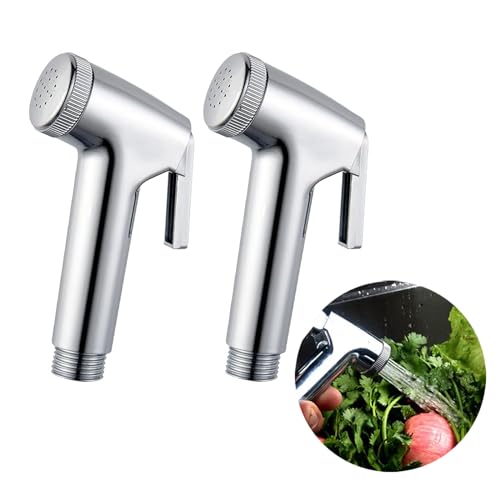 Mumeng Bidet-Sprüher für Toilette, Edelstahl, Hand-Bidet-Sprühhahn, Bidet-Sprühkopf, Duschkopf, Bidet, WC-Aufsatz für Badezimmer, WC, Windelreinigung und Haustierbaden, 2 Stück Mumeng Bidet-Sprüher für Toilette, Edelstahl, Hand-Bidet-Sprühhahn, Bidet-Sprühkopf, Duschkopf, Bidet, WC-Aufsatz für Badezimmer, WC, Windelreinigung und Haustierbaden, 2 Stück von RUIENGCOMM