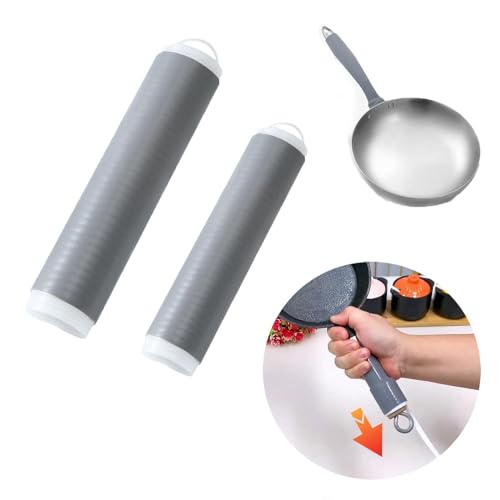 RUIENGCOMM Hitzebeständige Silikon-Topfgriff-Isolationsabdeckung, rutschfeste Verbrühungsschutz-Griffhülle, Grau, 16,5 cm x 3,8 cm RUIENGCOMM Hitzebeständige Silikon-Topfgriff-Isolationsabdeckung, rutschfeste Verbrühungsschutz-Griffhülle, Grau, 16,5 cm x 3,8 cm von RUIENGCOMM