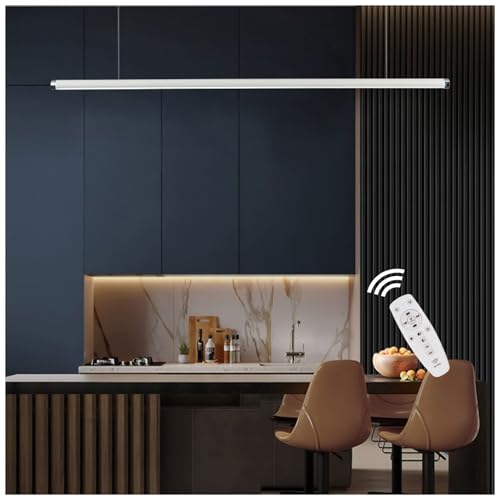 Pendelleuchte Esstisch Weiß Dimmbar 180cm Lange Hängeleuchte LED Moderne Lampe Esszimmer Pendellampe Hängend Linear Design höhenverstellbar Kronleuchter Lampe für Küche Wohnstube Schlafzimmer Pendelleuchte Esstisch Weiß Dimmbar 180cm Lange Hängeleuchte LED Moderne Lampe Esszimmer Pendellampe Hängend Linear Design höhenverstellbar Kronleuchter Lampe für Küche Wohnstube Schlafzimmer von RUIFANLT