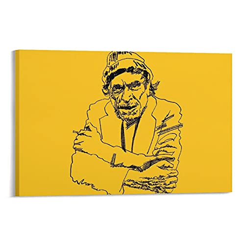 RUIFEN Charles Bukowski Poster Deutsch geborener amerikanischer Dichter Wandkunst Zimmer Ästhetische Leinwand Gemälde Schlafzimmer Poster Wohnzimmer Wände dekorativ 60 x 90 cm von RUIFEN